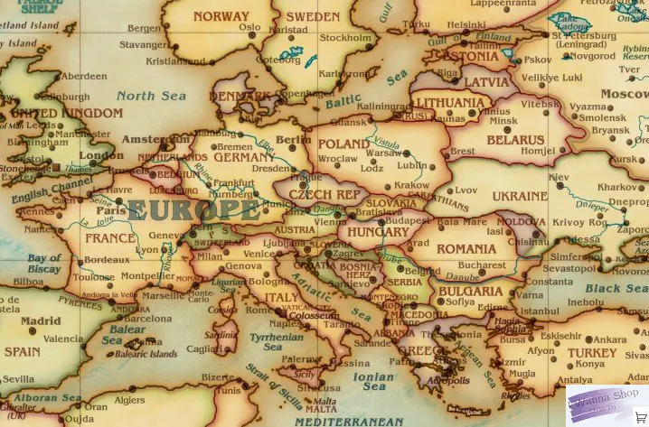 11055cm ancient global map living room decorative painting cloth map europe united states style antique style english world map in wall stickers from home