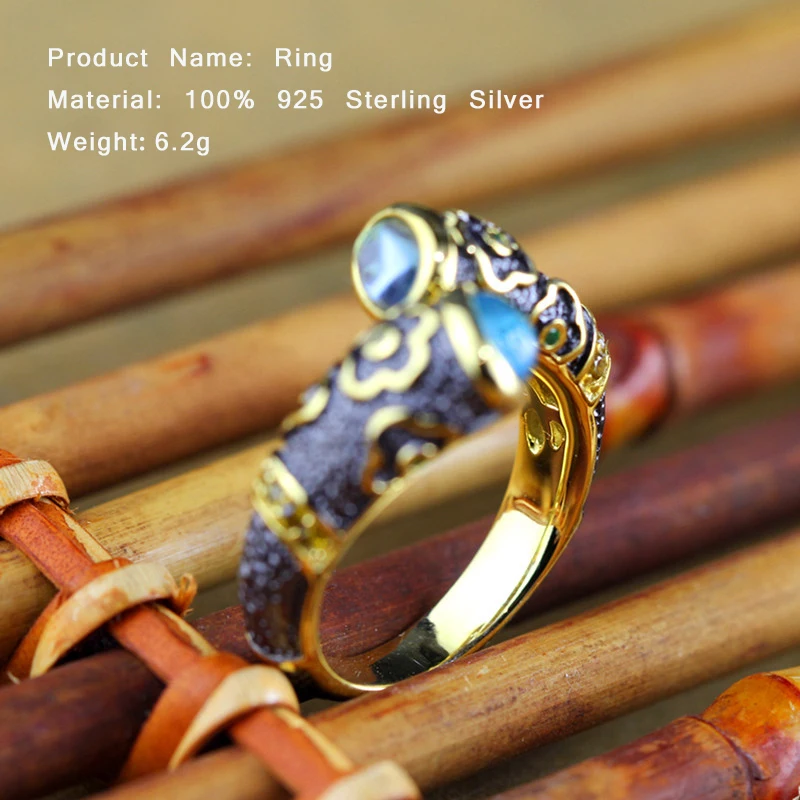 Женское кольцо из серебра 100% пробы с эмалью и топазом|ring for|rings for womenrings women silver |