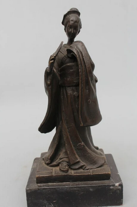 004117 11"Western Art sculpture Bronze Marble Famous