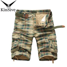 Для мужчин шорты мода плед Пляжные шорты Для мужчин s Повседневное камуфляж шорты в стиле милитари Короткие штаны мужские бермуды карго комбинезоны
