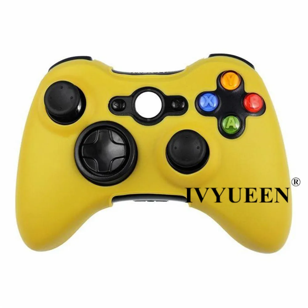 IVYUEEN силиконовый защитный чехол для microsoft Xbox 360 беспроводной/проводной контроллер+ палочки для большого пальца - Цвет: Цвет: желтый