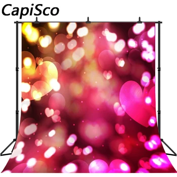 

Capisco Pink Heart Photography Background For Wedding Love Backdrops For Valentine's Day Vinyl photo studio