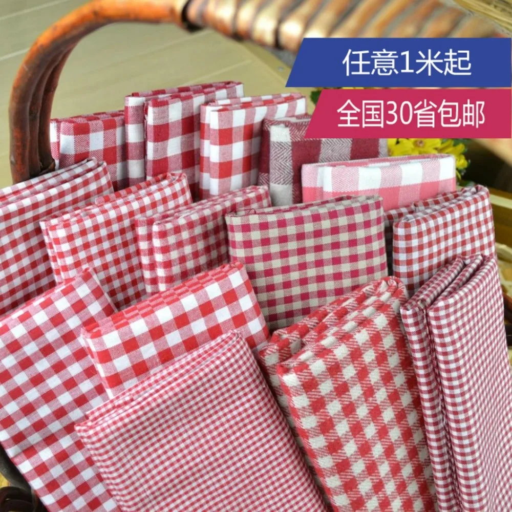 Customized 145cm width Red White Scotland lattice font b Tartan b font Plaid Cotton chiffon Cloth