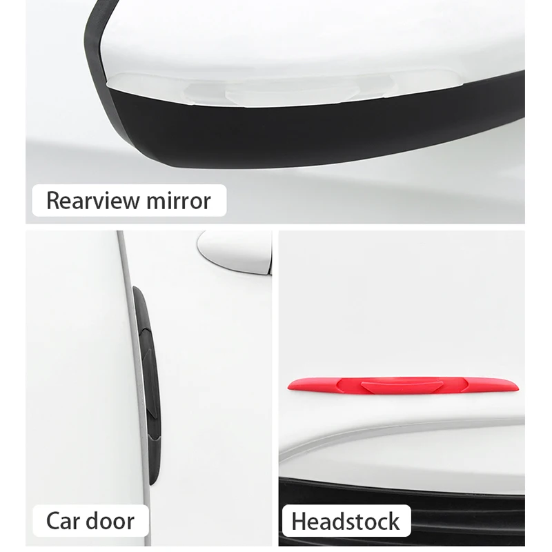 Car Door Edge Guard Scratch Strip Protector Rubber Sticker Auto Rearview Mirror Front Rear Bumper Protection Film Universal Trim
