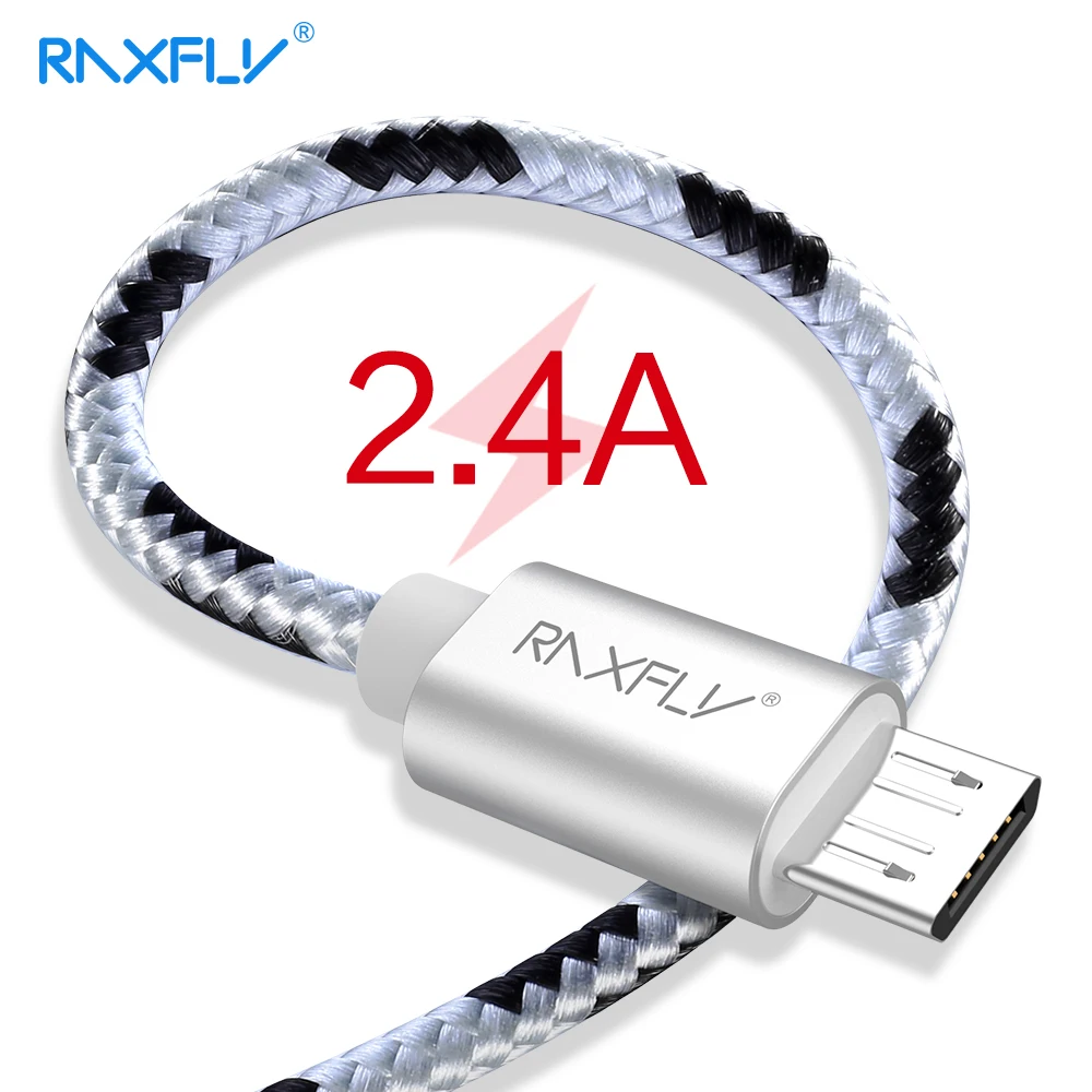 

RAXFLY USB Charging Cable For Samsung S5 S6 Edge Micro USB Cable Nylon Charging Wire For Xiaomi Note 4X Microusb Charger Cord