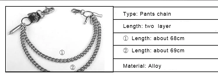 Сплав двухслойные длинная талия цепи в стиле панк Рок мотобрюки брюки-хипстер Жан Брелок Серебряный Клип мужская хип хоп ювелирные изделия