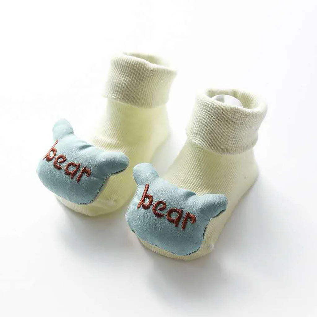 ARLONEET/детские Нескользящие носки-тапочки для маленьких мальчиков и девочек с рисунком животных, носки для малышей Вязаные теплые носки W0521 - Цвет: GN