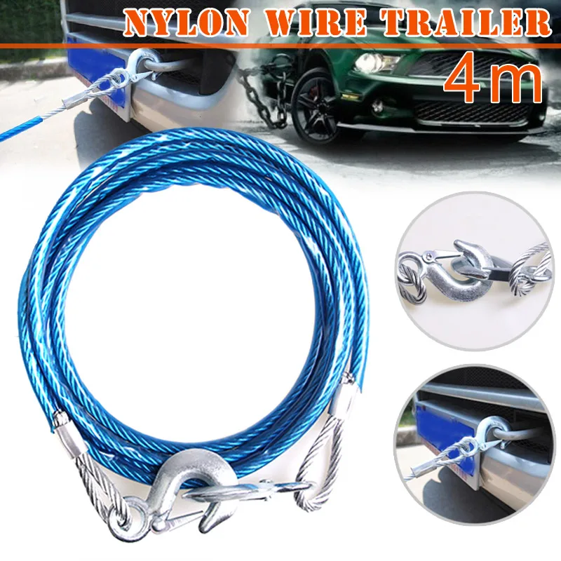 1 قطعة 4 m الجر حبل للسحب سيارة الانقاذ النايلون 3 طن دائم ل في الهواء الطلق الطوارئ NR-مجاني