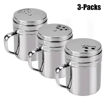 

3PCS Seasoning Can Rotating Stainless Steel Barbecue Sauce Spice Bottle Seasoning Bottle with Handle for Kitchen