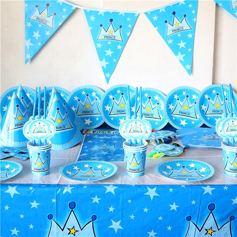 83pcs Prince Crown Prince Theme Birthday Party Plates Banner Hat Kids Birthday Party Favors Prince Crown Cups Disposable Party Tableware Aliexpress