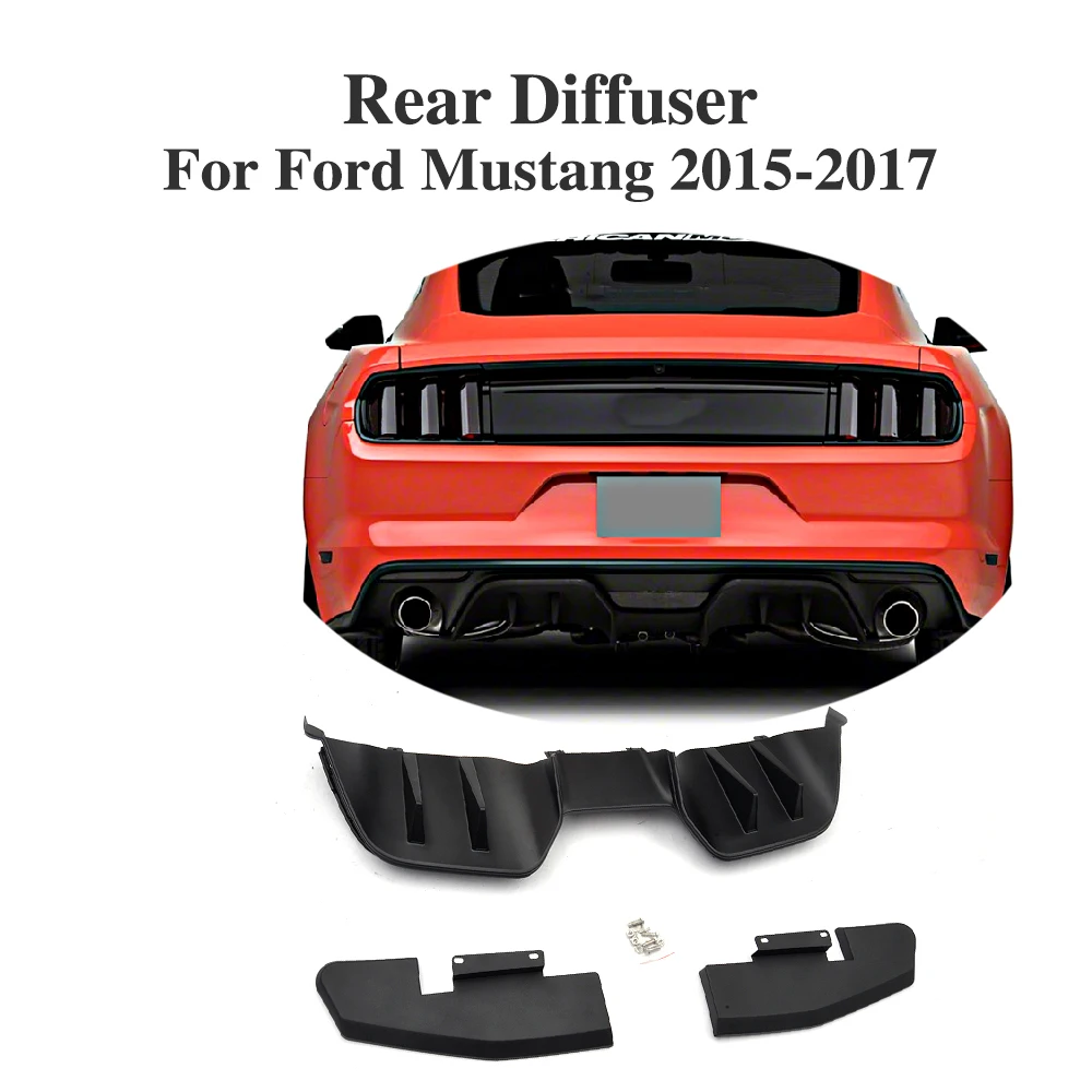 Car Styling PP Car Rear Bumper Lip Spoiler Diffuser For Ford Mustang
