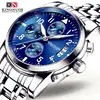 2022 relojes para hombre marca de lujo KINGNUOS relojes deportivos para hombre reloj de cuarzo de acero completo impermeable para hombre (esfera pequeña decoración) ► Foto 1/6