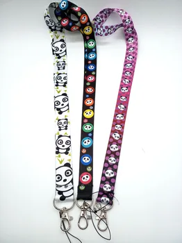 

50 pcs / lot cartoon panda head mixed Necklace Strap Lanyards Cell Phone PDA Key ID Strap Charms L-26
