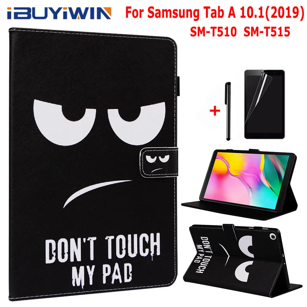 Цветной чехол с принтом для Samsung Galaxy Tab A 10,1 SM-T510 T510 10," планшет Funda силиконовый чехол+ пленка для экрана+ ручка