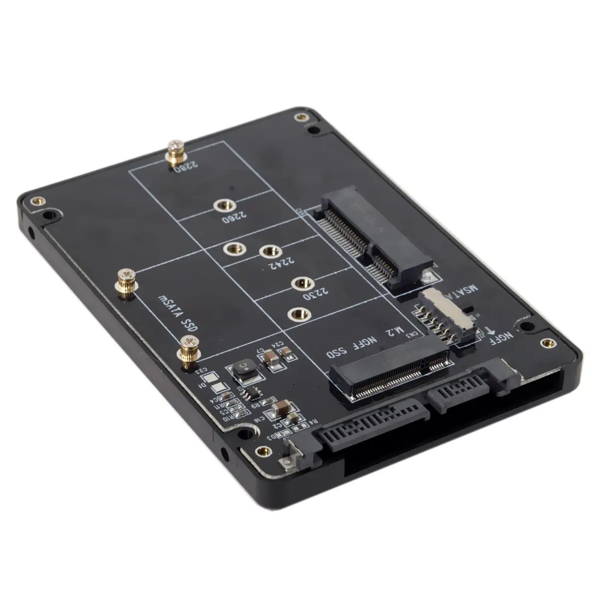 Высокоскоростной 6 Гбит/с mSATA M.2 B Key NGFF 2 в 1 SSD к SATA 3 адаптер конвертер 2019