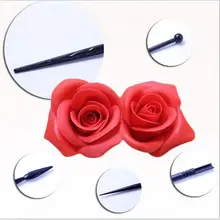 Кухня DIY сахар экспорт качество цветы Поворотная форма лепестки текстуры складные линии Плойка для завивки волос ручка черный стержень A942