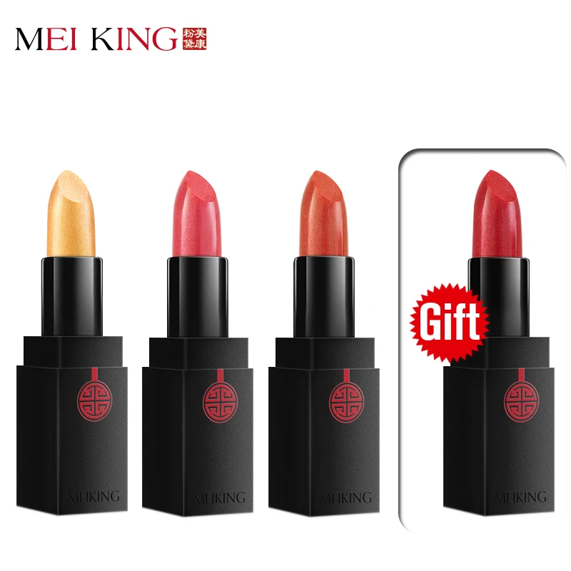 

Buy 3 Get 1 Matte Color Waterproof Lipstick Long Lasting Moisturizing Red Lip Gloss Cosmetics set Lip set Beauty Makeup MEIKING