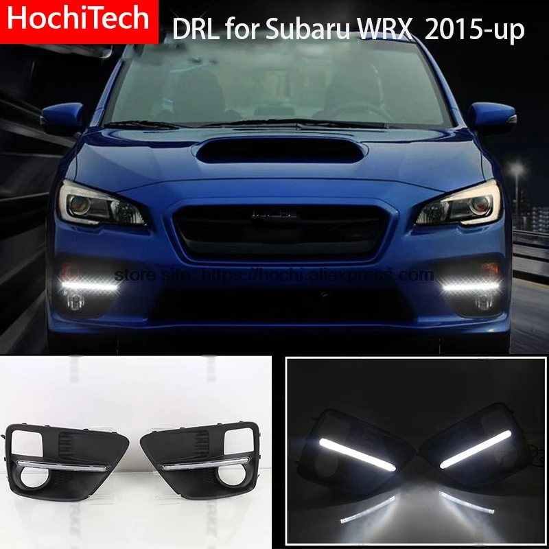 

High quality 6000K white LED Car DRL Daytime running lights for Subaru WRX 2015 2016 2017 bumper fog light cover driving lamp