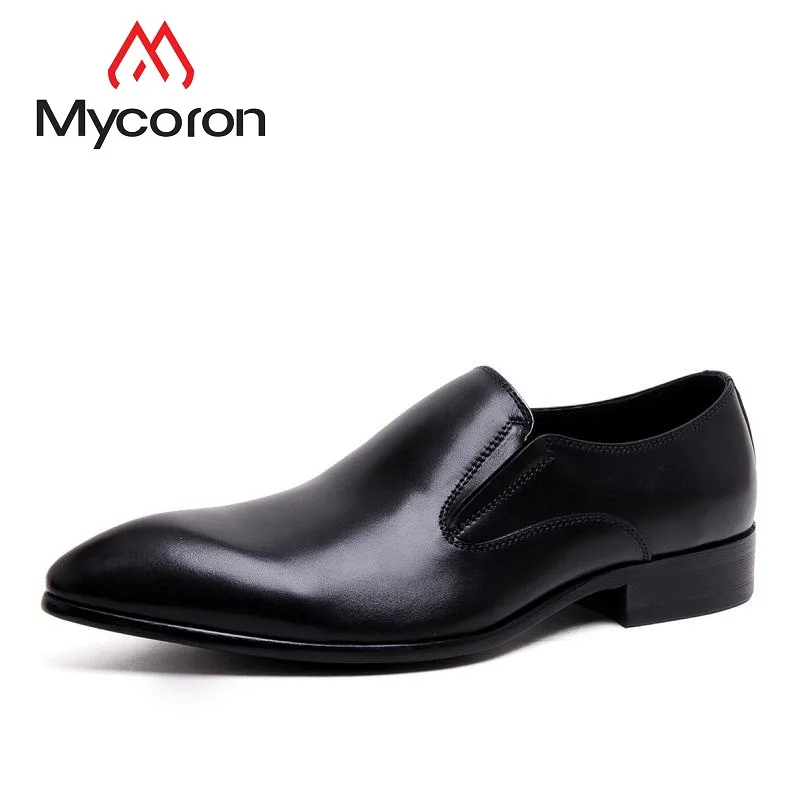 

MYCORON The New Listing Brand Designer Men Leather Men Party Boots And Wedding Dress Shoes Black Men Sapatos Masculinos
