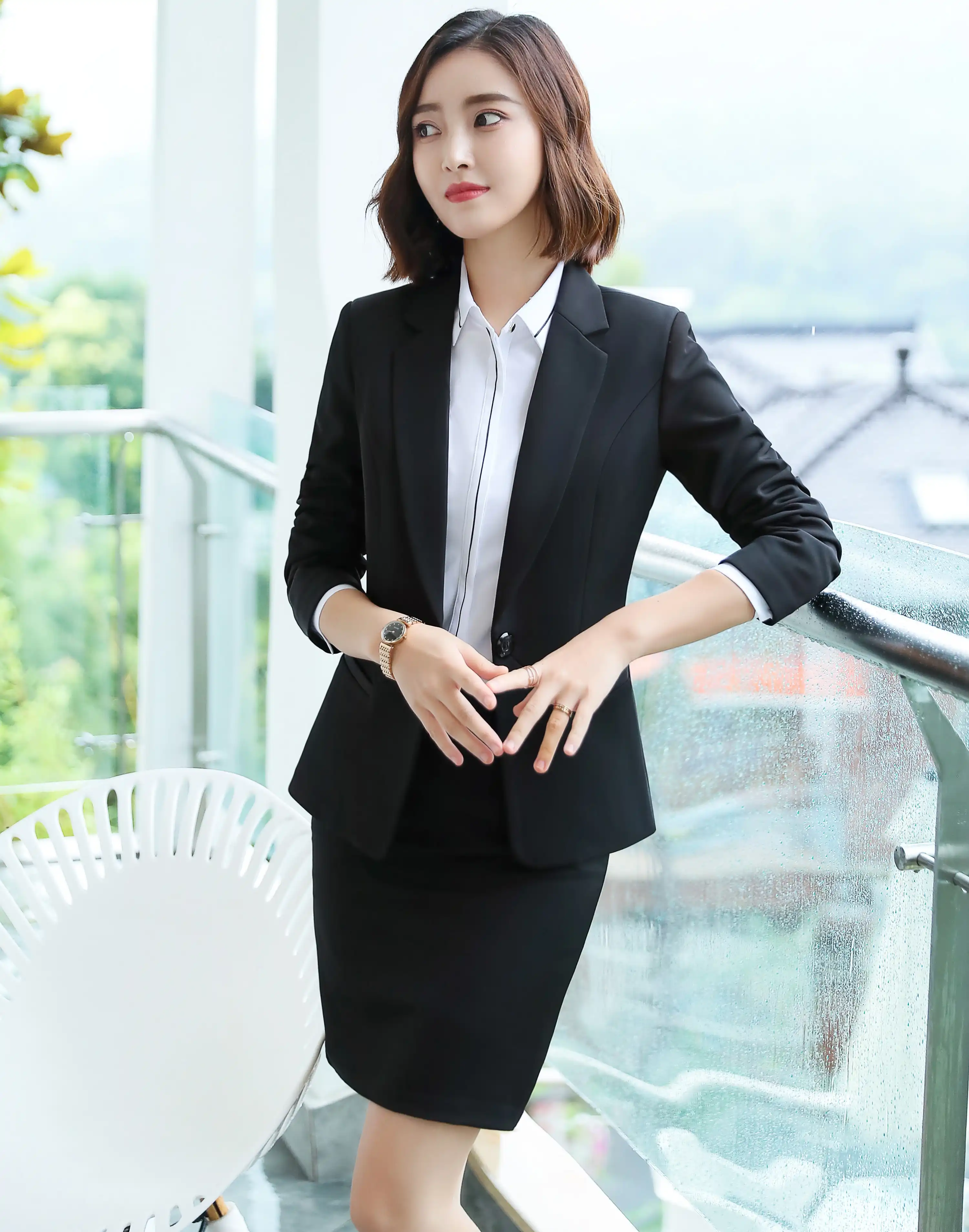 Download Women Spring Autumn Skirt Suit Formal Wear Blazer Office ...