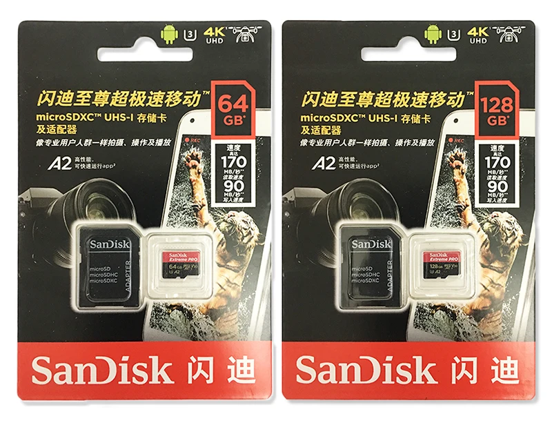 Карта памяти SanDisk Microsd 128 Гб 64 Гб U1/U3 C10 UHS-I A1/A2 V30 SDXC 32 ГБ 16 ГБ TF карта 200 ГБ 256 ГБ 4K Full HD для мобильных устройств/камер