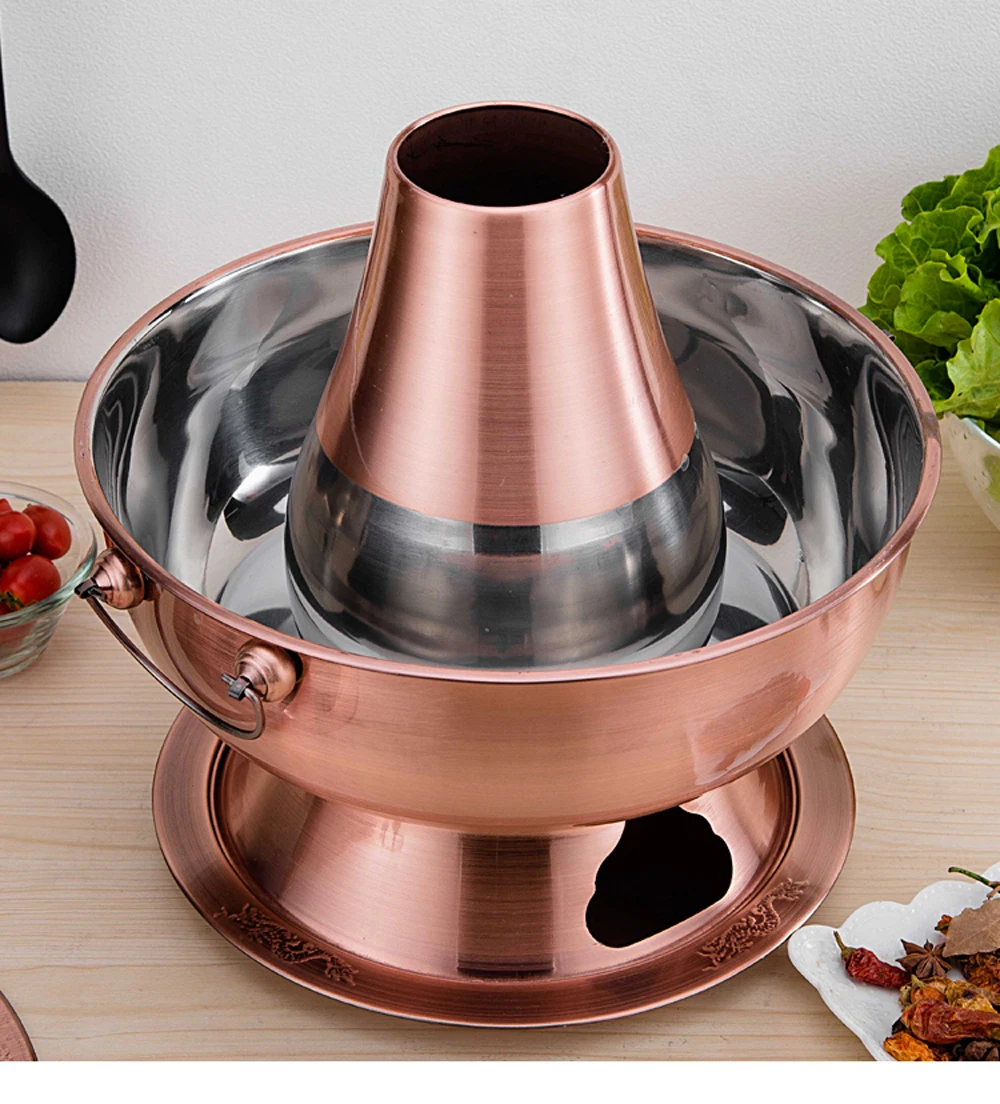 Кастрюля Hotpot китайская кастрюля для огня большая медная из нержавеющей стали