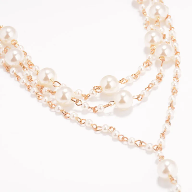 

Womens Beach Wedding Simulated Pearl Barefoot Imitation Pearl Barefoot Sandal Pearl Multi-Layer Anklet Foot Jewelry Chain 0504