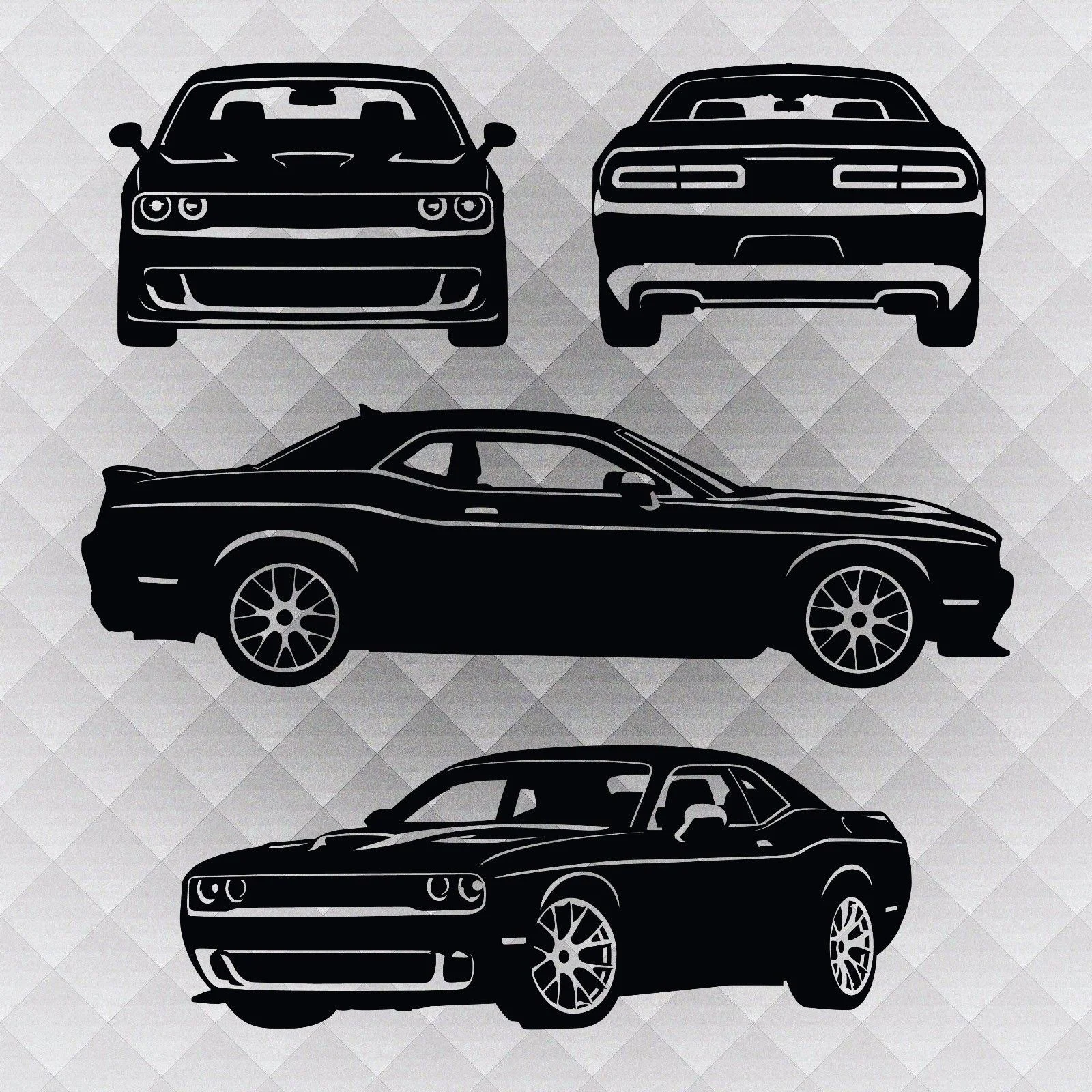 

1Set Dodge Challenger Hellcat Vinyl Decal Sticker Set of 4