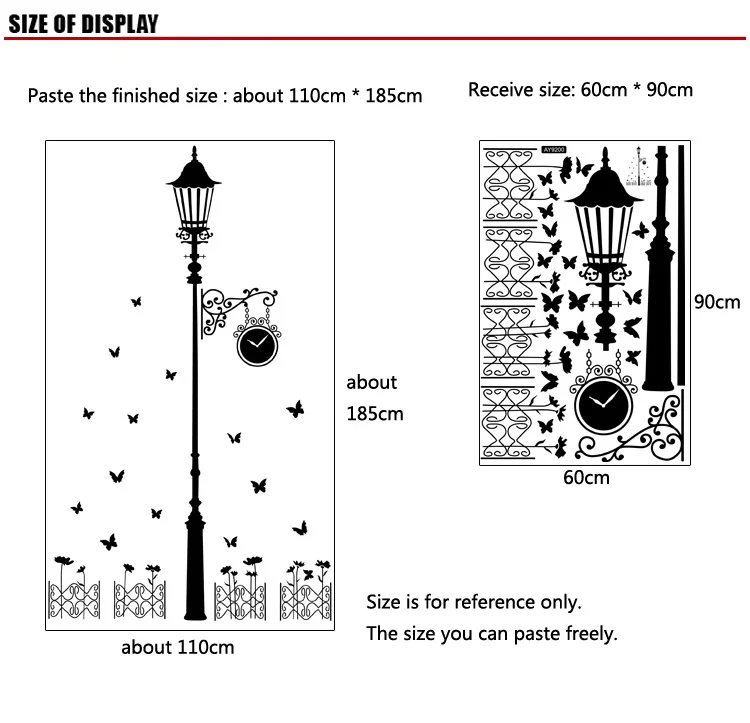 Уличная лампа бабочка наклейки на стену гостиная спальня диван фон украшение дома виниловая роспись художественные Переводные обои