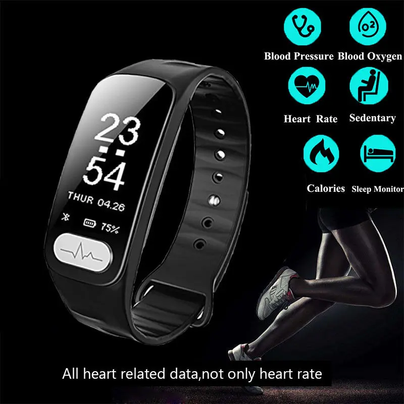 L8star ЭКГ + ppg Смарт часы браслет сердечного ритма Мониторы Фитнес трекер Bluetooth
