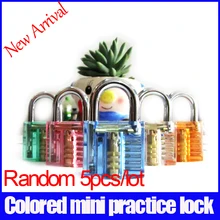 5 шт./лот мини цветной прозрачный практика замок случайный cutaway Учебный замок для слесаря professional слесарные принадлежности