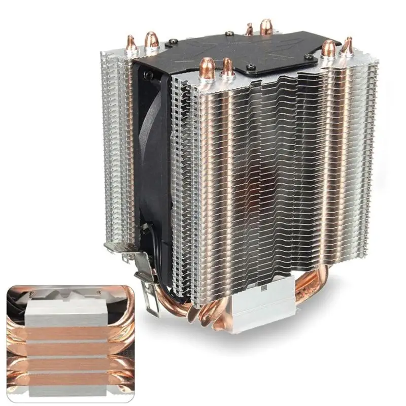 

4 Heatpipe Radiator Quiet 3pin CPU Cooler Heatsink for Intel LGA1150 1151 1155 775 1156 AMD Fan Cooling for Desktops Computer