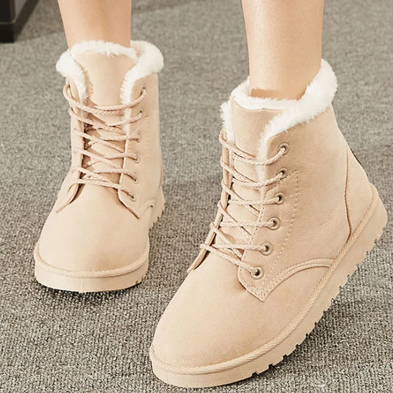 

ADD Fleece Lady Winter Snow Boots EU Size 35-42 Cold Winter Women Ankle Boots 2018 New Casual Shoes