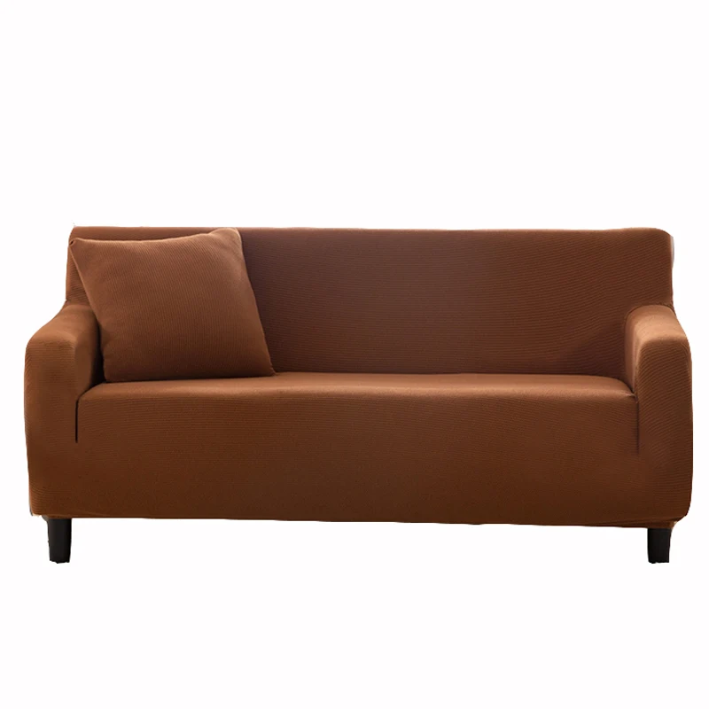 

Brown knitted fabric corner sofa covers for living room multi-size solid color cover for a sofa elastic couch sofa sliopcovers