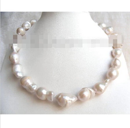 

A STUNNING 22mm white nautral southsea reborn keshi pearls necklace b0984