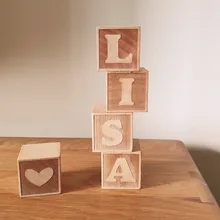 Blocos de nome personalizados, blocos de nome do bebê, alfabeto de letras de madeira personalizado, blocos de bebê, presente para chá de bebê, 1 peça