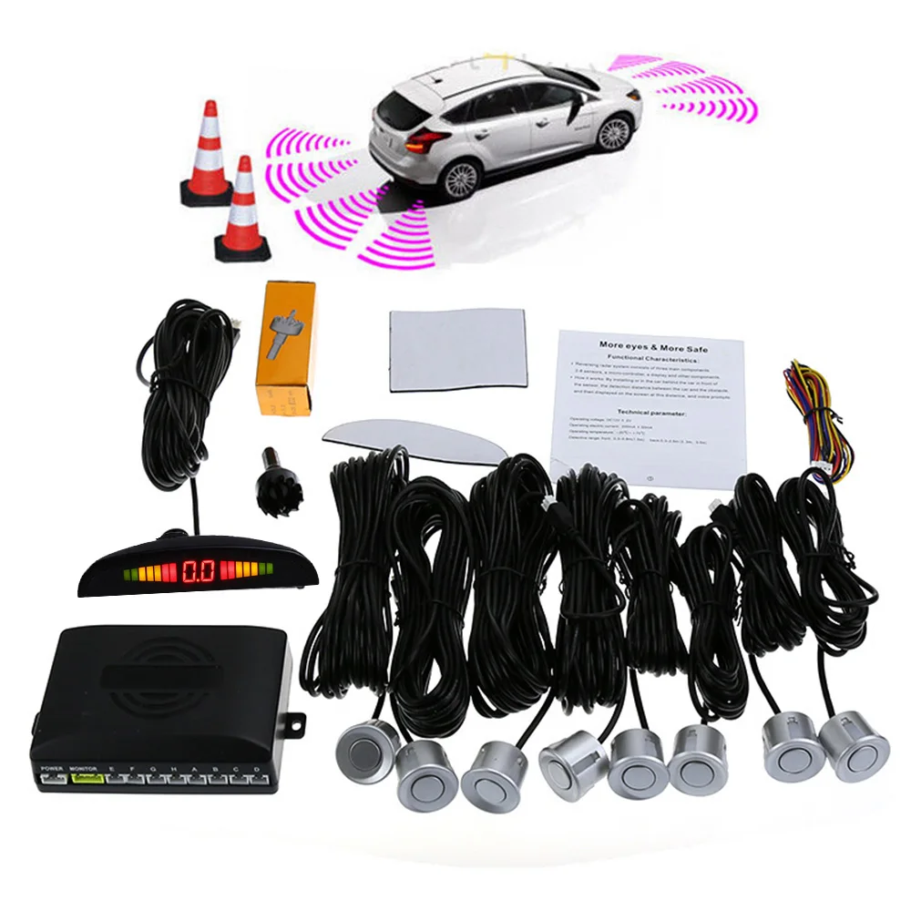 Cars Sensors Parking Sensors Car LED Parking Sensor With 4 Sensors De Estacionamento Reverse