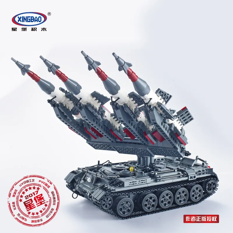 Xingbao 06004 Военный серии SA 3 ракеты T55 Танк набор детей конструкторных блоков Детские