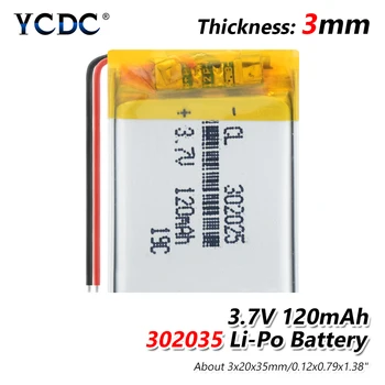 

1/2/4x 3.7 V 120mAh 302025 Lipo Li-polymer Lithium Polymer Batteries With PCM For MP3 MP4 MP5 Bluetooth Headset Smart Watch