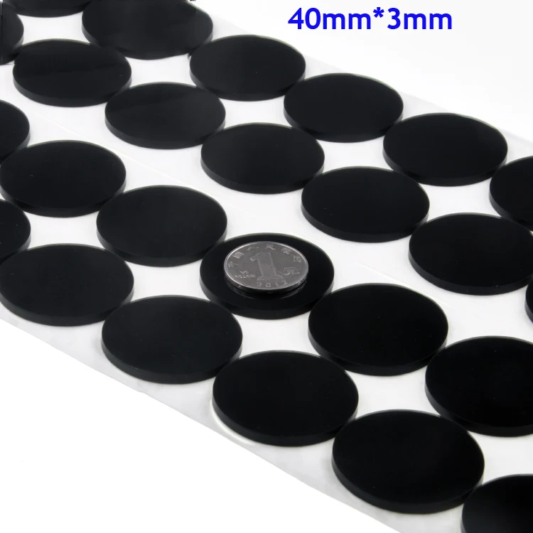 

15pcs 40mm*3mm black self adhesive soft anti slip bumpers silicone rubber feet pads great silica gel shock absorber