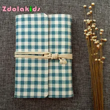 Винтаж Лен сине-белые сетки крышка путешествия журнал спиральный блокнот Тетрадь дневник Ретро офис школы питания Обувь для девочек подарок на день рождения