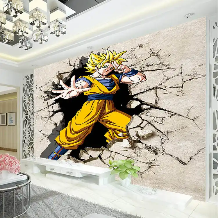 ドラゴンボール写真の壁紙3dアニメ壁壁画カスタム漫画の壁紙子供の寝室リビングルームの壁アートルームのインテリア廊下 Photo Wallpaper 3d Photo Wallpaperwallpaper 3d Aliexpress
