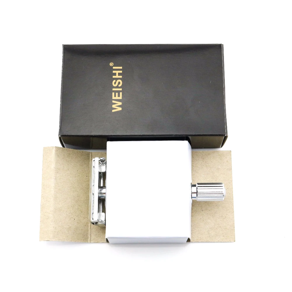 WEISHI Double Edge Butterfly Safety Razor 2003-M Серебристая бритвенная бритва низкая цена легкий вес 10 шт./лот/партия Новинка