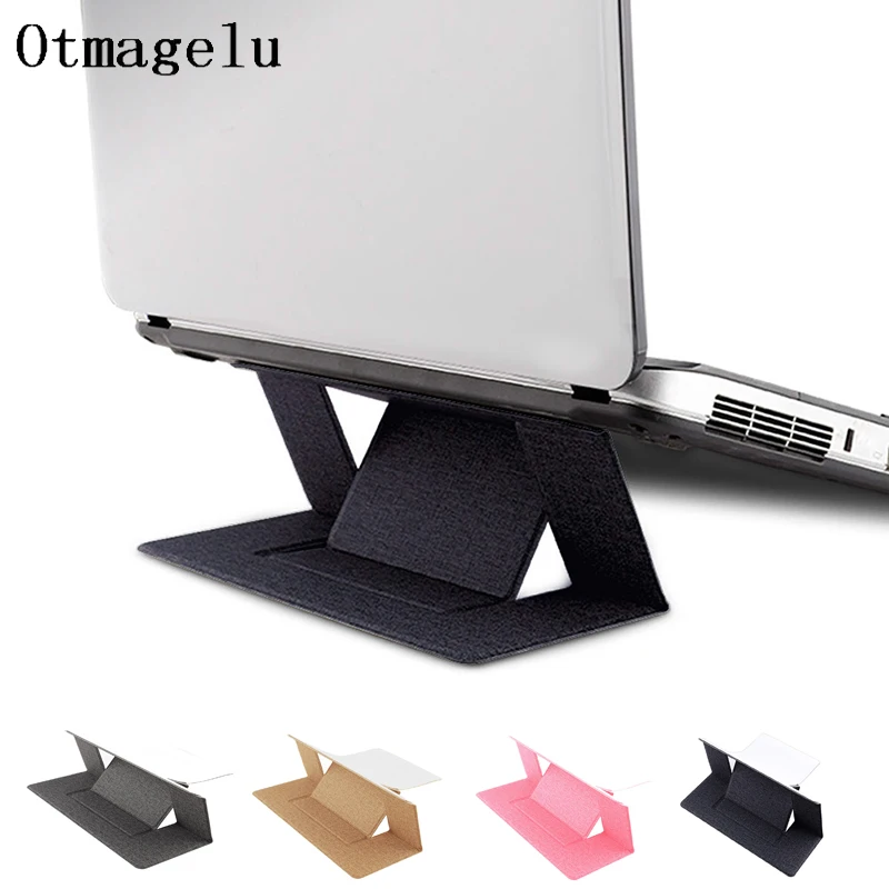 

Folding Bracket Portable Laptop Stand Laptop Pad Adhesive Invisible Stands for iPad MacBook Laptops Adjustable Tablet Holder