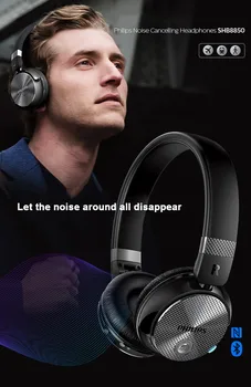 

Philips Original SHB8850 Active Noise Cancelling Wireless Bluetooth Headphones NFC Headset With Microphone