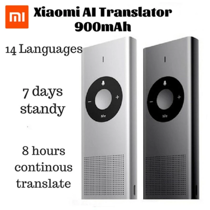 

Xiaomi Moyu AI Translator for Travel Study Work 14 Languages Microsoft Translation Engine 7 Days Standby 8H Translate Machine