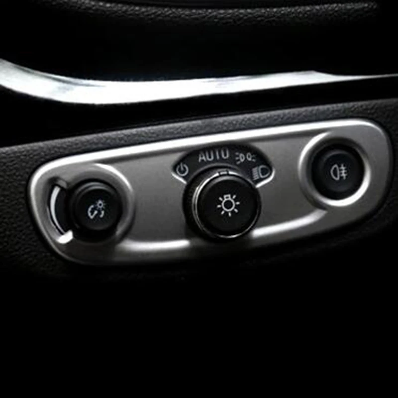

Fit For Opel Mokka Buick Encore Car Headlamps Switch panel cover trim ABS Chrome car accessories styling