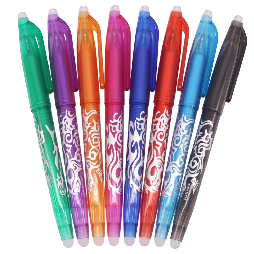 80 шт стираемая ручка или заправка 80 шт стираемая шариковая ручка хайлайтер цветные чернила 0,5 мм пуля перо на водной основе гелевая ручка канцелярские принадлежности