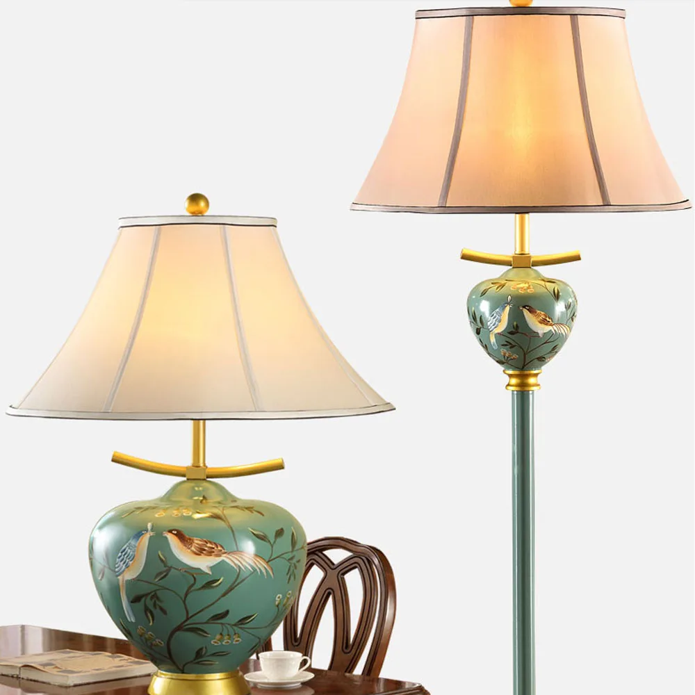 Nordic Retro Style Iron Floor Lamp Antique LED Living Room Bedroom Study Energy Saving Mediterranean Lights Decoration