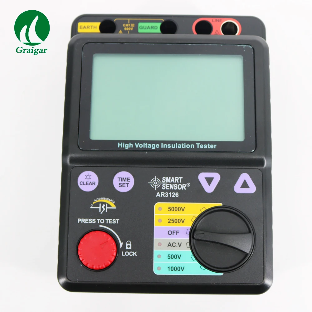 

Smart Sensor AR3126 digital Voltage Insulation Tester 0-1000G ohm,5000V